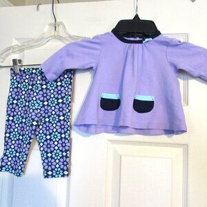 Girl's OFFSPRING Adorable 2-Piece Pants Set With a Top & Leggings Size 9 Mo.